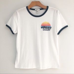 West Coast Graphic Ringer Tee Forever 21 Womens M